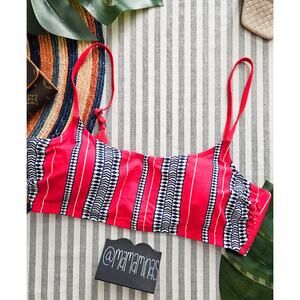 COPY - Lemlem Boho Red Bikini Swim Top